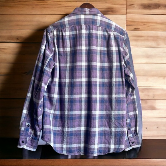 J. Crew Sporting Goods All Cotton Flannel Shirt Madras Print EUC Medium - Picture 2 of 3